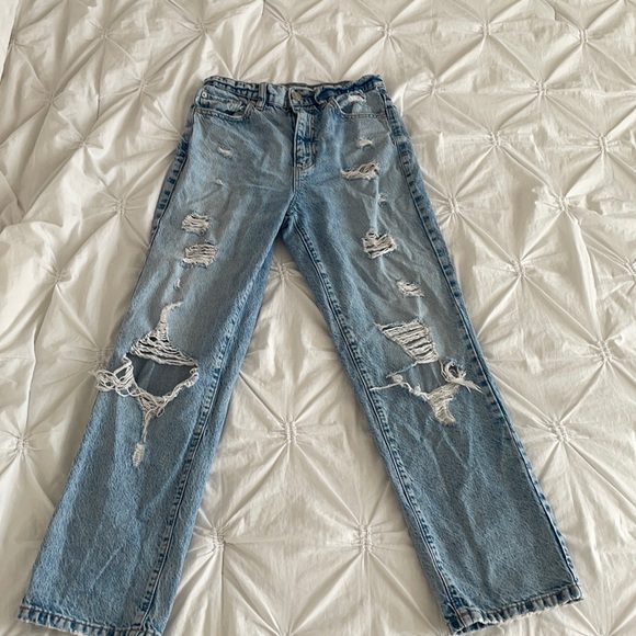 size 3 (26) straight leg ripped garage jeans - Picture 1 of 2